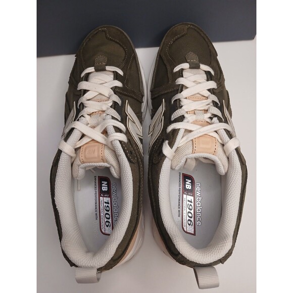 NIB New Balance Mens Sz 10 1906F Athletic Comfort Sneakers Green Beige Leather - Picture 8 of 16